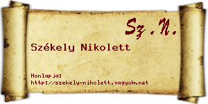 Székely Nikolett névjegykártya