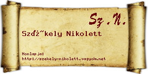 Székely Nikolett névjegykártya