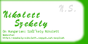 nikolett szekely business card